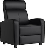 Yaheetech Recliner Chair PU Leather Recliner Sofa Home Theater Seating with Lumbar Support Overstuffed High-Density Foam & Pocket Springs, Push Back Recliners Armchair for Living Room