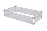 Fire Sense 63248 Fire Pit Wind Guard Clear Tempered Glass Best Flame Viewing Experience for Propane Gas Fire Pits & Patio Heaters - Rectangular Wind Guard
