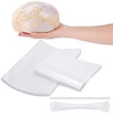 Zonon 100 Pcs Poultry Shrink Wrap Bags Transparent Heat Shrink Bags BPA-Free Freezer and White Zip Ties and Clear Silicone Straw for Chickens Rabbits Food Storage, 10 x 16 Inch