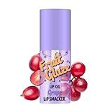 Lip Smacker Fruit Glaze Lip Oil, Ultra-Hydrating & Moisturizing with High-Shine Finish, Plush Applicator for Effortless Glide, Delicious Non-Sticky Flavor - Grape