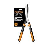 Fiskars 23-Inch Hedge Shears, Bush Trimmer with PowerGear2 Technology that Multiplies Power for Less Effort, SoftGrip Handles with Shock-Absorbing Bumpers