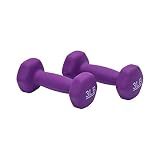 Amazon Basics Neoprene Dumbbell Hand Weights, Easy to Grip, 3 Pounds, Purple, Pair