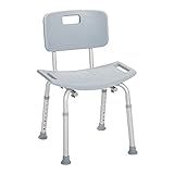 Drive Medical Shower Chair with Back and Suction Feet, Gray