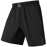 LAFROI Men's Fighting Jiu Jitsu MMA Cross Training Grappling Thai Boxing Shorts Trunks Black Size LG