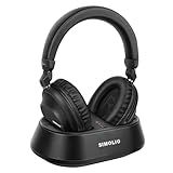 SIMOLIO Wireless TV Headphones for Seniors & Hard of Hearing, 2-in-1 TV & Bluetooth Mode, Clear Dialogue, Charging Dock, Works with Soundbar, No Lip-Sync Delay, 20Hr Playtime, Multi-Headphone Support