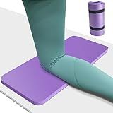 Yoga Knee Pad Cushion 0.8inch (20mm) Thick Yoga Mat with Carrier Strap Mats for Pain Free Knees, Elbows and Back, Workout Mats for Home Gym, Pilates, Planks, Ab Rollers (Purple, 24"x10"x0.8")