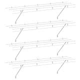 HAUSHOF Closet Shelves Wall Mounted 4-Pack, 4 ft x 12in White Wire Shelving for Laundry Room, Closet, Basement Organization and Storage