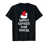 Santa's Favorite Loan Officer Christmas Hat Funny Xmas T-Shirt