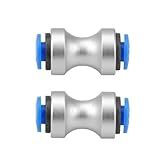 2pcs Teflon Feed PTFE Tube Connector, Aluminum Alloy & POM High Flow 3D Printer Fitting - Compatible with Bambu LAB P1P, P1S, X1, X1C, X1E, AMS System | Universal Feed Adapter for Filament Guide