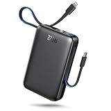 IGGPBB Portable Charger 50000mAh Power Bank,Portable Phone Charger with 2 Built in Cables,22.5W Fast Charging Travel Essentials Battery Pack for iPhone/iPad/MacBook/Android/Samsung Galaxy,Carbon Black