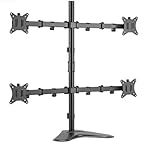Quad Monitor Stand, Fully Adjustable Stacked 4 Screen Desk Mount for 17 to 32 Inch Computer Screens,Hold up to 19.8lbs Each,Black