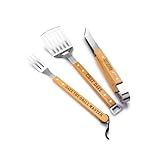 Personalized BBQ Tool Set Gifts for Dad, 3 Optional Utensils, Customized Grilling Gifts for Men, Dad, Custom Engraved Grilling Set