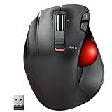 ELECOM EX-G Left Handed Trackball Mouse, 2.4 GHz USB Wireless, Ergonomic, Thumb Control, Tracking Roller Ball, 6 Programmable Buttons, Tilt Scroll