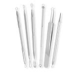 [6 Pcs] Blackhead Remover Tools for Acne - Surgical Stainless Steel Pimple Popper Tool Kit, Comedones & Blemish Extraction Kit