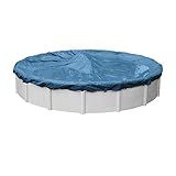 Robelle 30 ft Heavy Duty Blue Winter Pool Cover for Above Ground Pools, 4 ft Overlap (34 ft Cover Size), Solid 8 x 8 Scrim, 2.36 oz/yd2, 10-Year Warranty, Style: 3530-4
