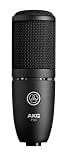 AKG Pro Audio P120 - Affordable 2/3-Inch Diaphragm Condenser Microphone for Clear Vocals & Instruments. Studio Recording or Live. XLR Connector. Black