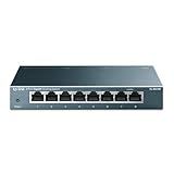 TP-Link 8 Port Gigabit Ethernet Network Switch - Ethernet Splitter | Plug & Play | Fanless | Sturdy Metal w/ Shielded Ports | Traffic Optimization | Unmanaged | Lifetime Protection (TL-SG108)