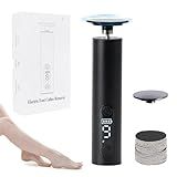 Electric Foot Callus Remover – Foot File Rechargeable Pedicure Tool with Adjustable Speed, Digital Display, Sandpaper Discs & Nail Drill Bits – Black