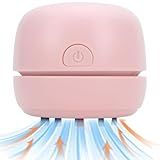 YUNYILAN Desktop Vacuum Cleaner USB Recharging, Portable Mini Vacuum Cleaner for Cleaning Eraser Crumbs, Dust, Crumbs, Computer Keyboard and Car (Pink)