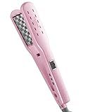 VOLOOM Petite 1” Inch Professional Volumizing Ceramic Flat Iron - Hair Volumizer & Styling Tool with Adjustable Temp & Auto Shut-Off for Lasting Volume for Medium or Fine Hair - Heat Resistant Case