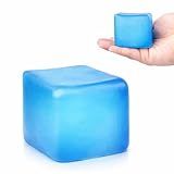 Superzon Square Stress Cube – Ice Cube Squishy Toy for Kids & Adults | Fidget Cube, Non-Toxic Sensory Squishy Ball, Stress Relief & Anxiety Toy – 2.17in (Blue)