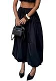 NRTHYE Womens Balloon Pants Baggy Elastic Waist Pleated Harem Pants