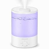 MegaWise Healthy Top-Refill Cool Mist Humidifiers for Bedroom, 24dB Ultrasonic Air Vaporizer with Water Filter for Baby [PP Material], Colorful Night Light,1 Gal Essential Oil Diffuser, Auto Shut Off