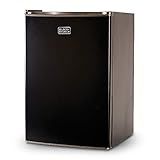 BLACK+DECKER 2.5 Cu. Ft. Compact Refrigerator, ENERGY STAR Certified, Single Door Mini Fridge with Chiller Compartment, Personal Fridge for Home or Dorm Room, R600a Refrigerant, BCRK25B, Black
