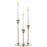 Candlestick Holders Taper Candle Holders, Set of 3 Candle Stick Holders Set, Brass Gold Candlestick Holder Set, Vintage Modern Decorative Centerpiece for Table Mantel Wedding Housewarming Gift