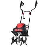 MZK 12-Inch 10.5 Amp Corded Electric Tiller/Cultivator for Gardening, 8-inch tillling Depth with Adjustable Wheels, Electric Garden Rototiller for Lawn/Yard/Garden Soil Digging,TC12A03