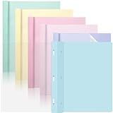 6 PCS Pastel Plastic Report Covers with 3 Prongs Clear Front Presentation Folders 3 Prong Folders for Resume Portfolio Document Report Letter Proposal School Classroom Office Supplies (Pastel)