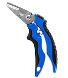 LABEAR- 7" Angled Electricians Shears, Multi-function Wire Cable Cutting Shears