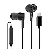 PALOVUE iPhone Headphones Earbuds Earphones wtih Lightning Connector Apple MFi Certified Compatible 14 13 12 11 Pro Max X XS XR 8 7 Plus with Microphone Controller SweetFlow Black