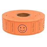 L LIKED 500-Count Smile Raffle Tickets-1"x2" Single Roll Raffle Tickets -Orange (6 Color Selection),Easy-Tear Consecutive Numbered Tickets Ideal for Events, Carnivals, School Rewards & Prize Drawings