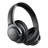 Soundcore Anker Life Q20 Hybrid Active Noise Cancelling Headphones, Wireless Over Ear Bluetooth Headphones, 60H Playtime, Hi-Res Audio, Deep Bass, Foam Ear Cups, Travel, Office, USB-C Charging