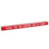 Teenyyou 1 Pcs Checkout Lane Divider Checkout Sign Double Side Printed Thank You for Shopping with Us Today Red Resin Tabletop Retail Counter Sign for Shops Stores, 16"L x 1"d Divider (Square)