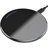 TOZO W1 New Anti-Slip Aircraft-Grade Aluminum Wireless Charger 15W Max Fast Wireless Charging Pad Compatible with iPhone 17/17 Pro/17 Pro Max/Air/16/15/14/SE Series, Samsung Galaxy S25/S24/S23, Black