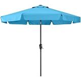 ABCCANOPY 7.5ft Scalloped Patio Umbrella, Outdoor Table Umbrella with Tilt and Crank, Fiberglass Ribs Deck Umbrella for Patio, Pool, Garden, Picnic (Turquoise Blue)
