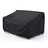 Heavy Duty Patio Sofa Cover Waterproof, Mrrihand 2-Seater Outdoor Sofa Loveseat Cover, Outdoor Patio Furniture Cover with Air Vent and Handles, 60" W×34" D×30" H, Black