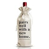 DOI-LANEE Housewarming Wine Bag for Homeowner, New Home Gifts Bag for Women, Welcome To The Neighborhood Gift for Neighbor, Homeowner Realtor Gifts, Pairs Well with A New Home