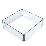 vchin Fire Pit Wind Guard, 17.5 Square Fire Pit Glass Wind Guard Made of Clear Tempered Glass, Set with Assembly Instructions, Screwdriver, Easy to Install