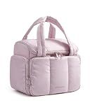 BAGSMART Toiletry Bag Large Roomy Makeup Bag, Portable Makeup Bag with Handle for Travel-Sized Shampoo, Conditioner & Brushes Set, Pink