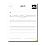 General Contractor Work Agreement Custom Printed with Your Company Information - Construction Work Contract - Handyman Company Contract, 2 Part NCR Form, Remodeling Company Form