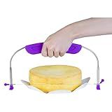 YAMHOHO Adjustable Cake LevCake Cutter Slicer Leveler, 9 Different Height Premium Food Grade Stainless Steel Double Wires Cake Cutter/Slicer/Adjustable Cake Leveler for Leveling and Molding (Purple)