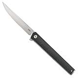 CRKT CEO Everyday Carry EDC Pocket Folding Knife with Liner Lock: AUS 8 Plain Edge Blade, Glass-Reinforced Nylon Handle, Reversible Pocket Clip, 7097