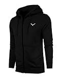 Screenshot SPORTS-A5050 Mens Premium Athletic Full Zip-up Fleece Jacket - Running Fitness Jogger Workout Gym Sweatshirt-Black-Medium