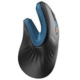 ProtoArc Ergonomic Mouse, EM11 NL Bluetooth Rechargeable Wireless Vertical Mouse, 3 Multi-Device Connectivity for Computer/PC/Laptop, 2.4GHz USB-A Optical Mice for Windows, Mac OS, Blue