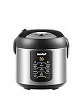 COMFEE' Compact Rice Cooker, 6-in-1 Stainless Steel Multi Cooker, Slow Cooker, Steamer, Saute, and Warmer, 2 QT, 8 Cups Cooked(4 Cups Uncooked), Brown Rice, Quinoa and Oatmeal, 6 One-Touch Programs