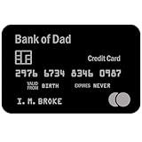 Metal Bank of Dad Wallet Card – Funny Novelty Credit Card Gifts for Dad Fathers – Unique Gag Gift for Father’s Day Birthdays Christmas