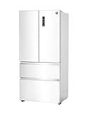 Commercial Cool 18.9 Cu. Ft. French Door Refrigerator, 33 Inch Wide Refrigerator with 2 Bottom Mount Freezer Drawers, Frost Free, LED Lighting, Digital Temperature Control, CCRF1890KW, White